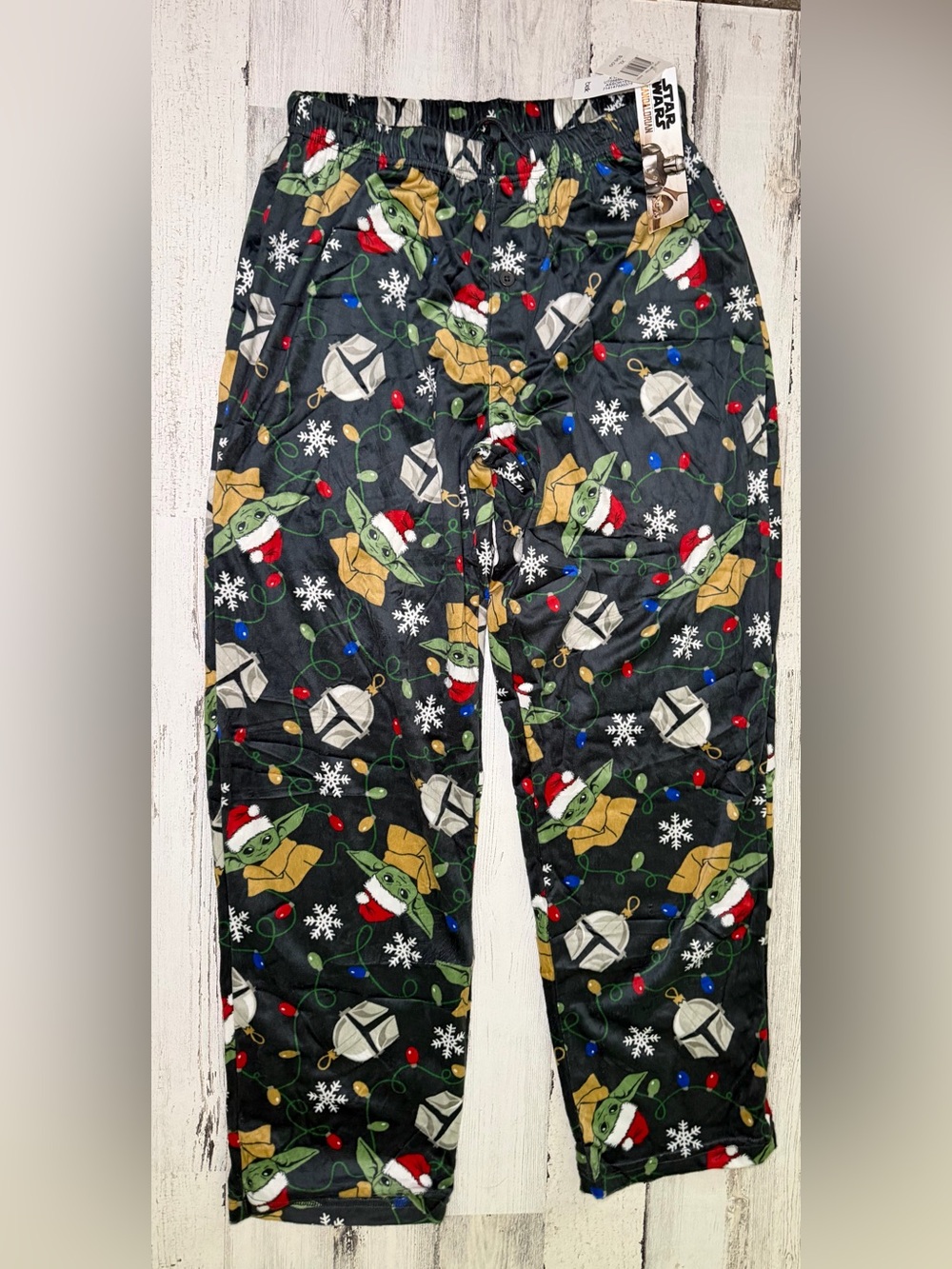Star Wars Grogu Men’s XL Christmas Fleece Pajama Pants NWT